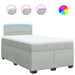 Pat box spring cu saltea, gri deschis, 120x190 cm, catifea - WALTI WALTI