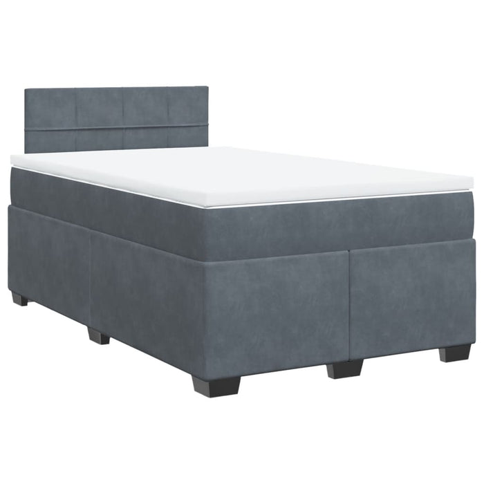 Pat box spring cu saltea, gri închis, 120x190 cm, catifea - WALTI WALTI
