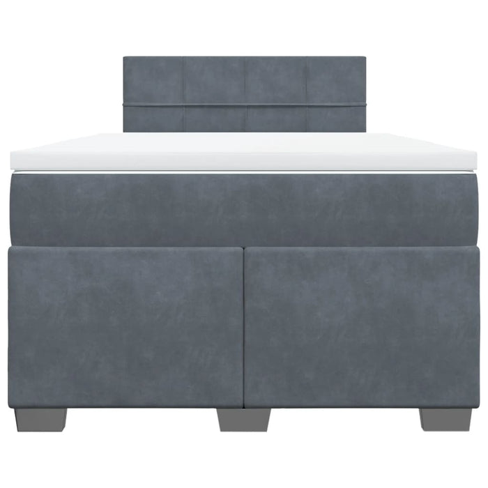Pat box spring cu saltea, gri închis, 120x190 cm, catifea - WALTI WALTI