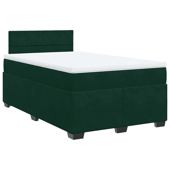 Pat box spring cu saltea, verde închis, 120x190 cm, catifea - WALTI WALTI
