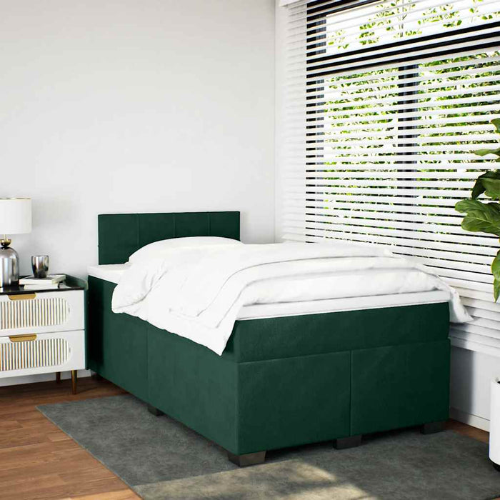 Pat box spring cu saltea, verde închis, 120x190 cm, catifea - WALTI WALTI