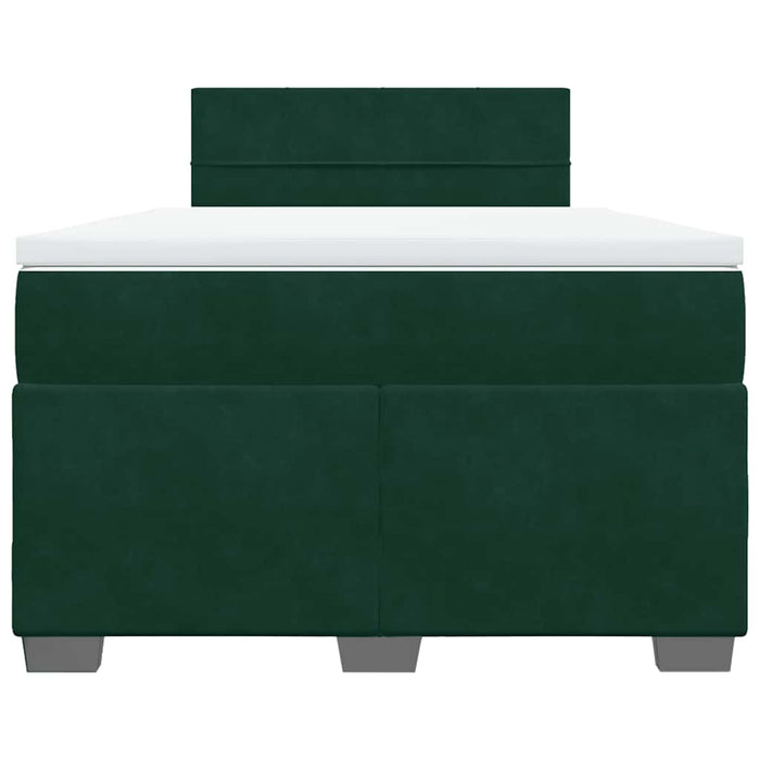 Pat box spring cu saltea, verde închis, 120x190 cm, catifea - WALTI WALTI