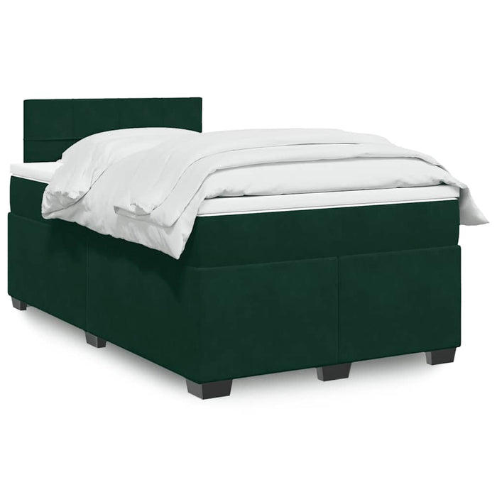 Pat box spring cu saltea, verde închis, 120x190 cm, catifea - WALTI WALTI