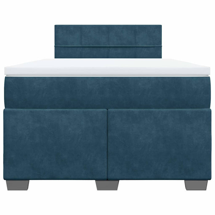 Pat box spring cu saltea, albastru, 120x190 cm, catifea - WALTI WALTI