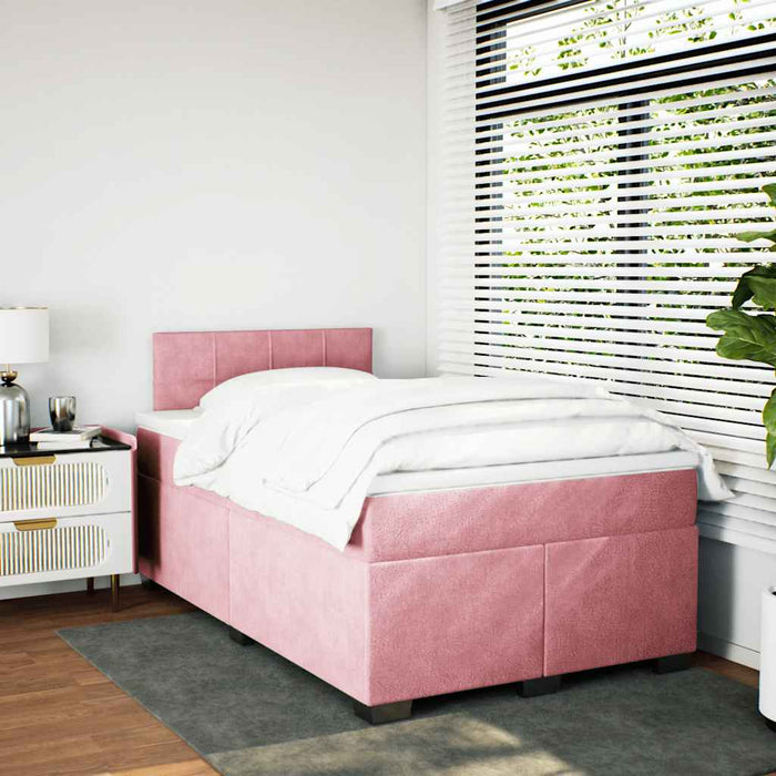 Pat box spring cu saltea, negru, 120x190 cm, catifea - WALTI WALTI