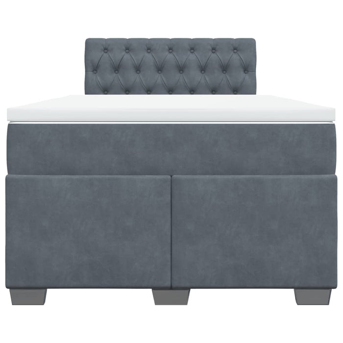 Pat box spring cu saltea, gri închis, 120x190 cm, catifea - WALTI WALTI