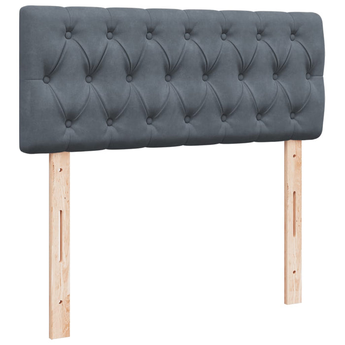 Pat box spring cu saltea, gri închis, 120x190 cm, catifea - WALTI WALTI