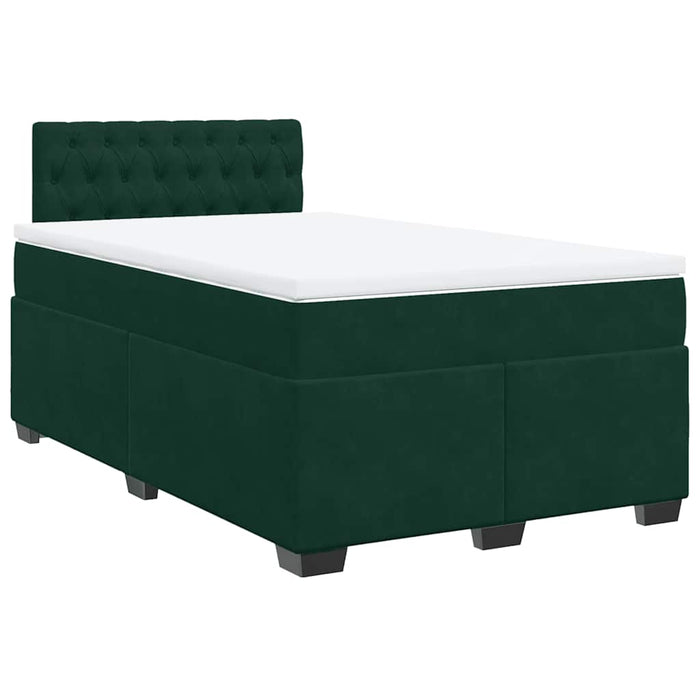 Pat box spring cu saltea, verde închis, 120x190 cm, catifea - WALTI WALTI