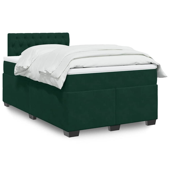 Pat box spring cu saltea, verde închis, 120x190 cm, catifea - WALTI WALTI