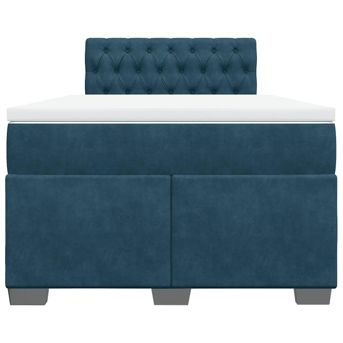 Pat box spring cu saltea, albastru, 120x190 cm, catifea - WALTI WALTI