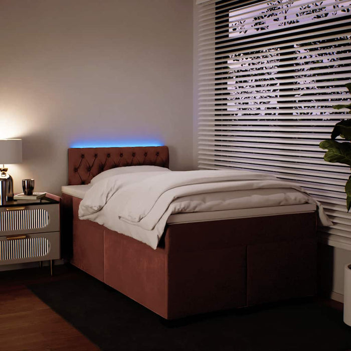 Pat box spring cu saltea, negru, 120x190 cm, catifea - WALTI WALTI