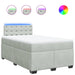 Pat box spring cu saltea, gri deschis, 120x190 cm, catifea - WALTI WALTI