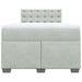 Pat box spring cu saltea, gri deschis, 120x190 cm, catifea - WALTI WALTI