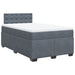 Pat box spring cu saltea, gri închis, 120x190 cm, catifea - WALTI WALTI