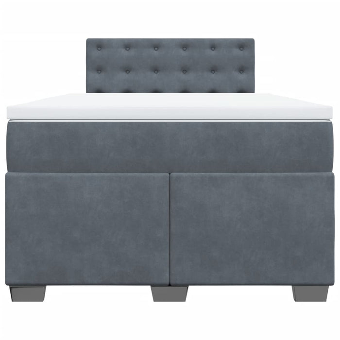 Pat box spring cu saltea, gri închis, 120x190 cm, catifea - WALTI WALTI
