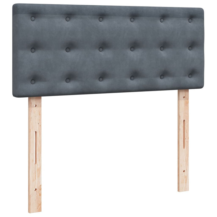 Pat box spring cu saltea, gri închis, 120x190 cm, catifea - WALTI WALTI