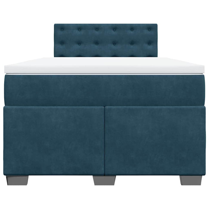 Pat box spring cu saltea, albastru, 120x190 cm, catifea - WALTI WALTI