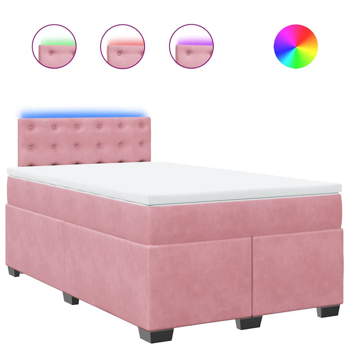 Pat box spring cu saltea, negru, 120x190 cm, catifea - WALTI WALTI
