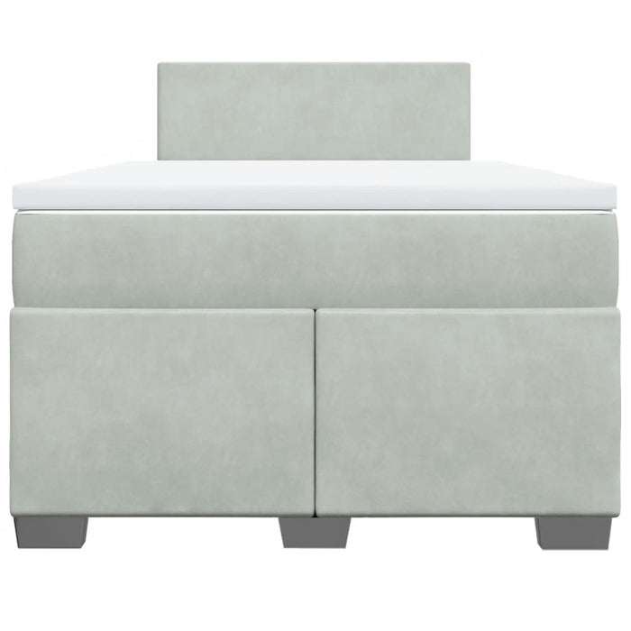 Pat continental cu saltea, gri deschis, 120x200 cm, catifea - WALTI WALTI