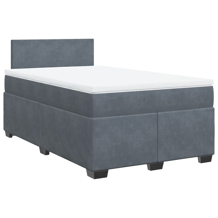 Pat box spring cu saltea, gri închis, 120x200 cm, catifea - WALTI WALTI