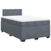 Pat box spring cu saltea, gri închis, 120x200 cm, catifea - WALTI WALTI