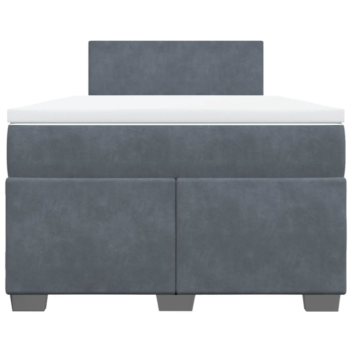 Pat box spring cu saltea, gri închis, 120x200 cm, catifea - WALTI WALTI
