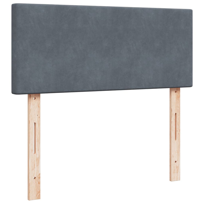Pat box spring cu saltea, gri închis, 120x200 cm, catifea - WALTI WALTI