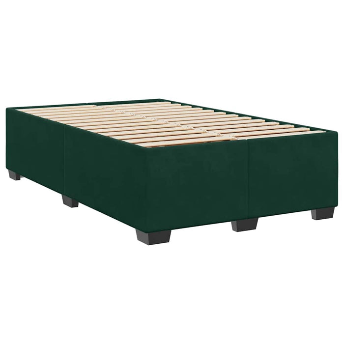 Pat box spring cu saltea, verde închis, 120x200 cm, catifea WALTI