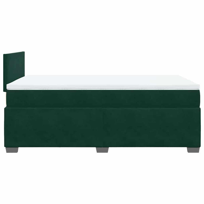Pat box spring cu saltea, verde închis, 120x200 cm, catifea WALTI