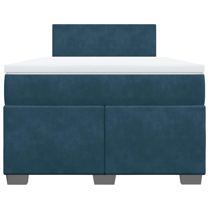 Pat box spring cu saltea, albastru, 120x200 cm, catifea - WALTI WALTI