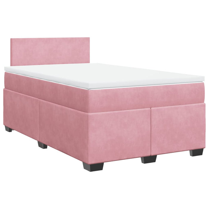 Pat box spring cu saltea, roz, 120x200 cm, catifea - WALTI WALTI