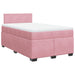 Pat box spring cu saltea, roz, 120x200 cm, catifea - WALTI WALTI