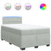 Pat continental cu saltea, gri deschis, 120x200 cm, catifea - WALTI WALTI