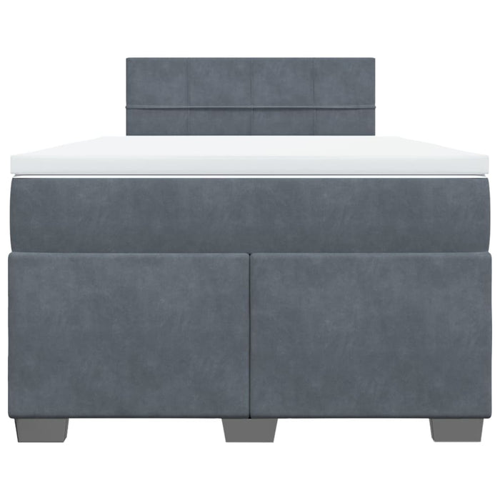Pat box spring cu saltea, gri închis, 120x200 cm, catifea - WALTI WALTI