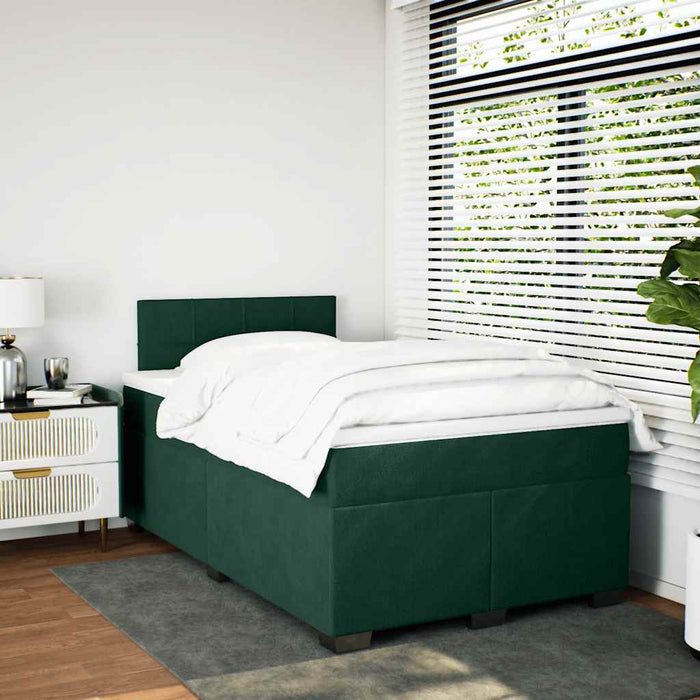 Pat box spring cu saltea, verde închis, 120x200 cm, catifea - WALTI WALTI
