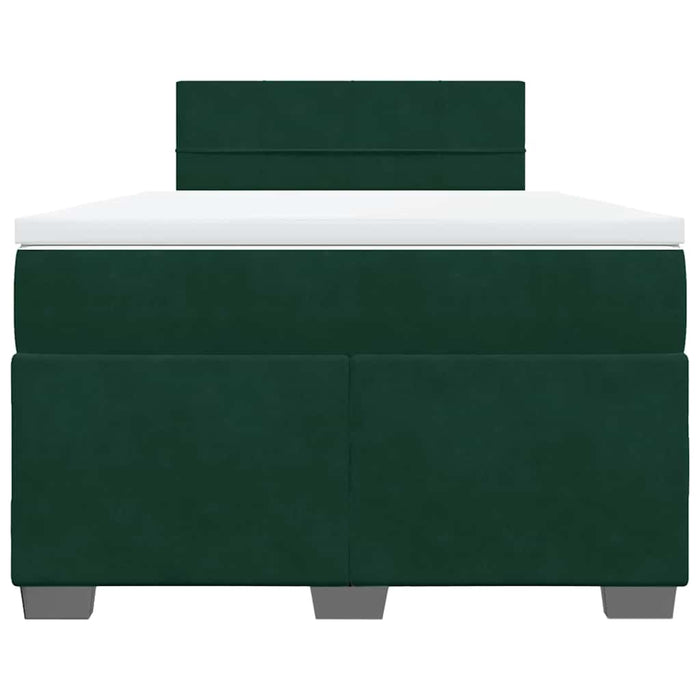 Pat box spring cu saltea, verde închis, 120x200 cm, catifea - WALTI WALTI