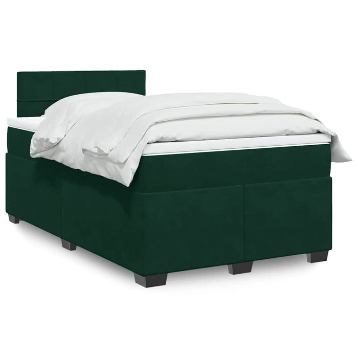 Pat box spring cu saltea, verde închis, 120x200 cm, catifea - WALTI WALTI