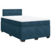 Pat box spring cu saltea, albastru, 120x200 cm, catifea - WALTI WALTI