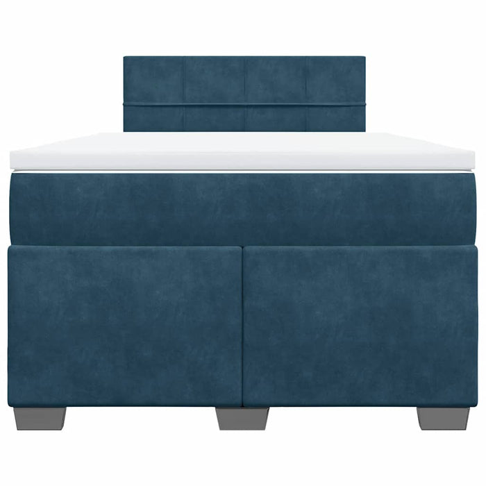 Pat box spring cu saltea, albastru, 120x200 cm, catifea - WALTI WALTI