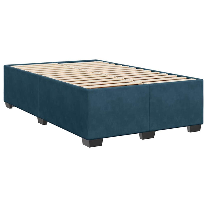 Pat box spring cu saltea, albastru, 120x200 cm, catifea - WALTI WALTI