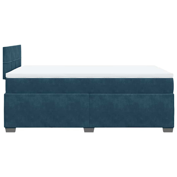 Pat box spring cu saltea, albastru, 120x200 cm, catifea - WALTI WALTI