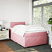 Pat box spring cu saltea, roz, 120x200 cm, catifea - WALTI WALTI