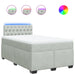 Pat continental cu saltea, gri deschis, 120x200 cm, catifea - WALTI WALTI