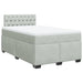 Pat continental cu saltea, gri deschis, 120x200 cm, catifea - WALTI WALTI