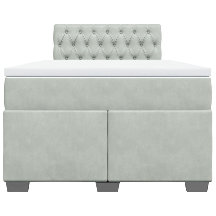 Pat continental cu saltea, gri deschis, 120x200 cm, catifea - WALTI WALTI