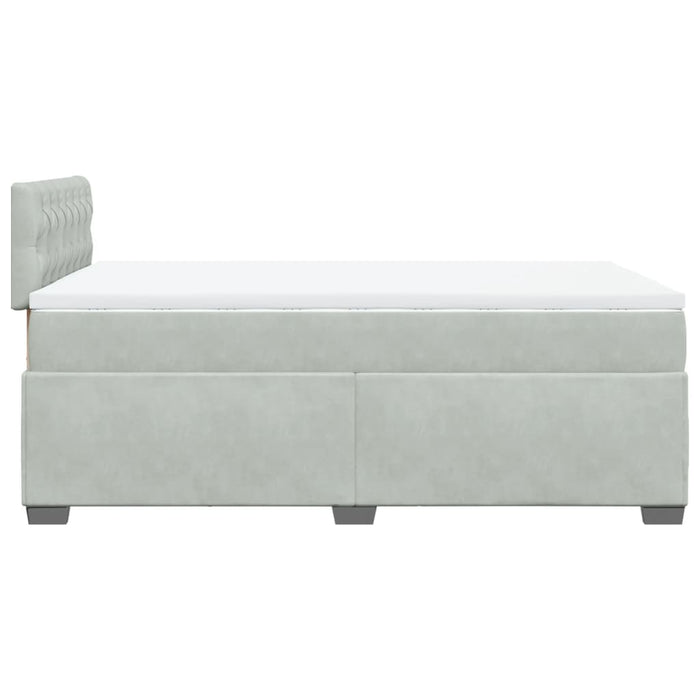 Pat continental cu saltea, gri deschis, 120x200 cm, catifea - WALTI WALTI