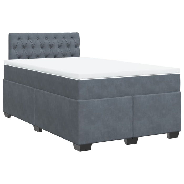 Pat box spring cu saltea, gri închis, 120x200 cm, catifea - WALTI WALTI