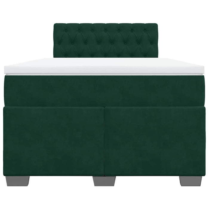 Pat box spring cu saltea, verde închis, 120x200 cm, catifea - WALTI WALTI