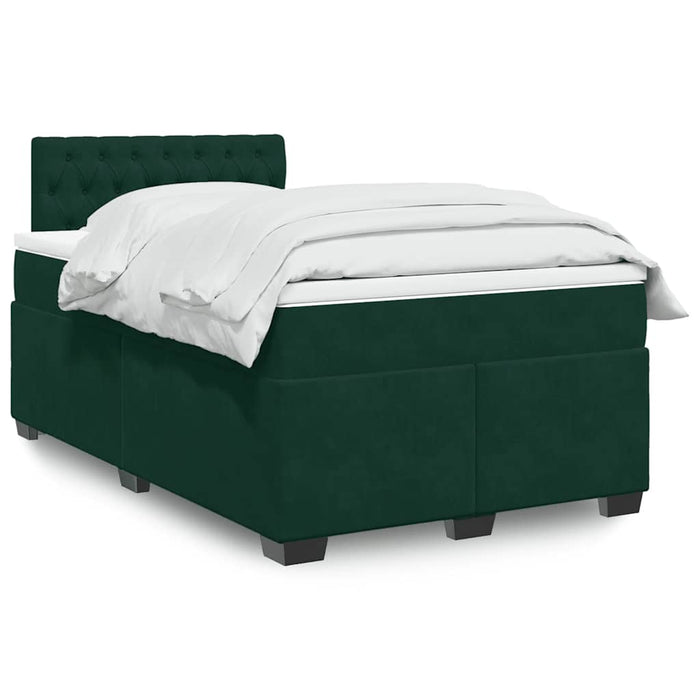 Pat box spring cu saltea, verde închis, 120x200 cm, catifea - WALTI WALTI