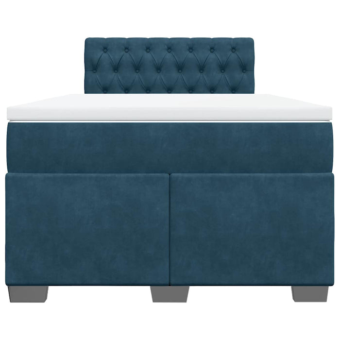 Pat box spring cu saltea, albastru, 120x200 cm, catifea - WALTI WALTI